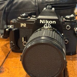 Nikon FG 35mm SLR Black Film Camera Power Tested, Works Great!